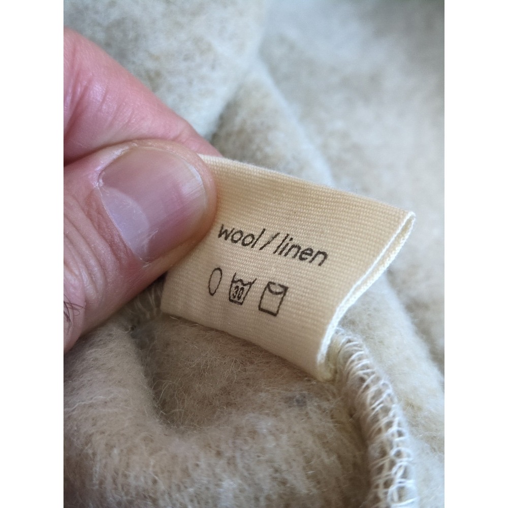 Petros Wool Linen Hoodie Sweater Size Large XL See Measurements Beige Cream - Picture 7 of 12